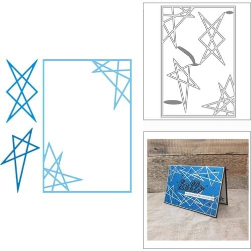 2021 New Stars On The Rectangle Metal Cutting Dies for DIY Scrapbooking Decor and Card Making Paper Craft Embossing No Stamps