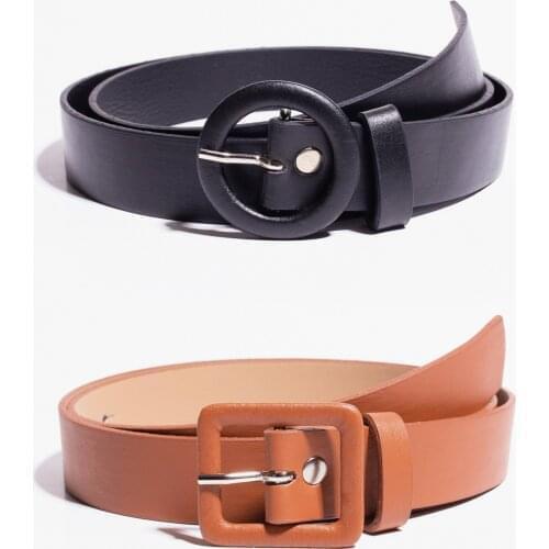 Womens Brown-black 2gang Belt Trend Fashion Women 'S Belt Special Production Women 'S Belt