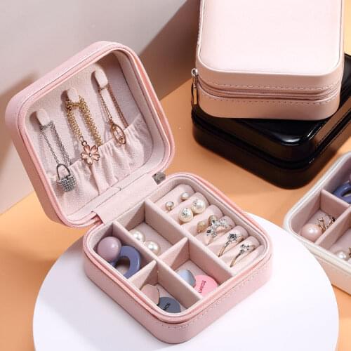 Jewelry Box Simple Portable Jewelry Organizer Gift boxes For Jewellery Travel Earring Necklace Storage Case Makeup Organizer