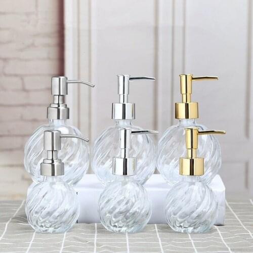 Glass Bottle Soap Dispenser Clear Glass Pump Bottles Shampoo Dispenser Wall Mounted Hand Lotion Dispenser WJ602
