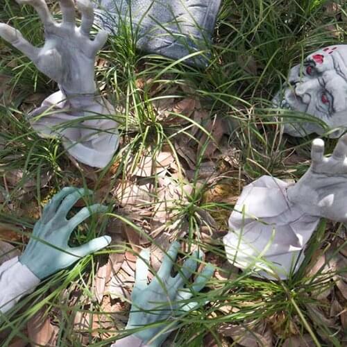 Scary Green Skeleton Suit For Halloween Horror Ghost House Secret Room Scene Layout Decoration Skull Terror Hands Set