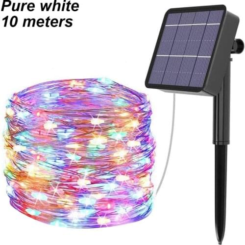 200/100LED 20/10MString Light Solar Power LED Light Chain Decoration Waterproof Garden Lamp String 2021 new dropshipping