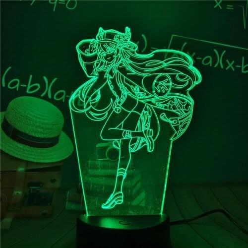 Gawr Gura Impact Child Night Light Led Color Changing Usb Battery Powered Usb Lamp Genshin Game Room Decor Unique Gift for Gamer