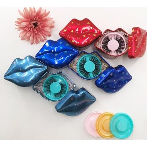 Unique Private Label Lash Box Red Eyelash Case Box Empty Lips Lashes Packaging for 5D Mink Eyelashes