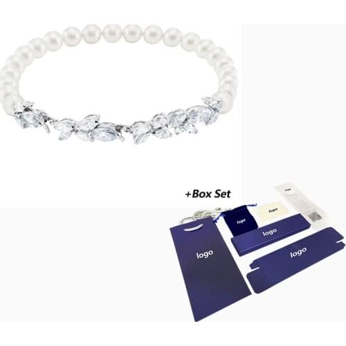 High Quality SWA Bracelet New Louison Transparent Shiny Crystal And Charming Pearl Bracelet WomenS Jewelry Gift Free Shipping