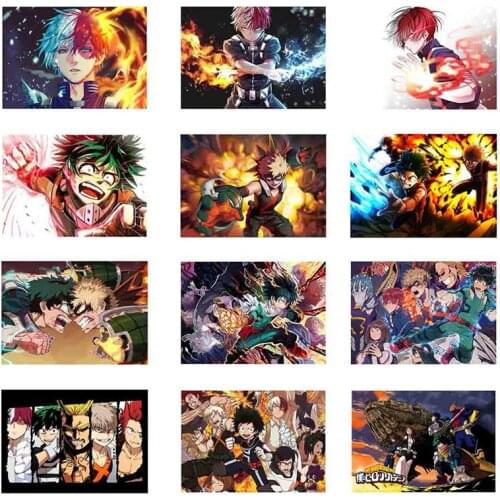 Japan Anime Diamond Painting Full Round My Hero Academia Mosaic Diamond Embroidery Picture Room Decoration Cross Stitch Kits