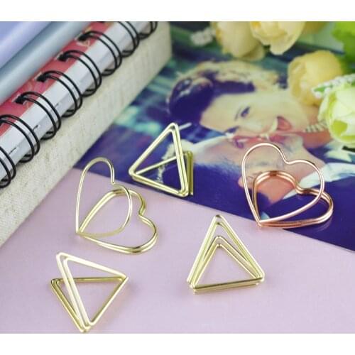 Golden Lovely Photo Clip Metal Clip Business Card Clip Desktop Decoration Note Memo Clip Memo Holder Office Table Accessories