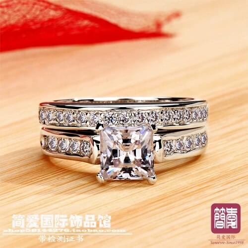 1.5 Carat Luxury Quality NSCD Synthetic stone Engagement Ring Set For Women,Bridal Set, Wedding Ring Set