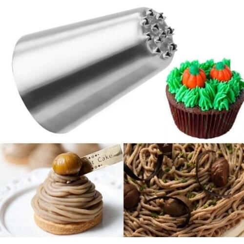 1PC Grass Nuddles Icing Piping Nozzles Stainless Steel Nest Nozzle Cupcake Cookies Desserts Decoration Cream Presser Bake Tools
