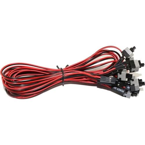 10PCS 50cm PC Power Switch Cable Button ATX Desktop Computer Case Motherboard On/Off Reset Switch Line Re-Starting Power SW Wire