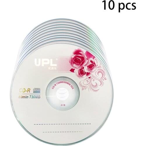 10PCS CD-R 700MB/80min Blank Disc Grade A 52X Multispeed Music CD Disk