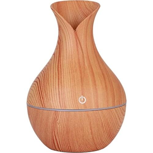 130ml Air Humidifier Colorful LED Light Wood Grain Aromatherapy Essential Oil Diffuser Humidifier For Home Office Car Hotel