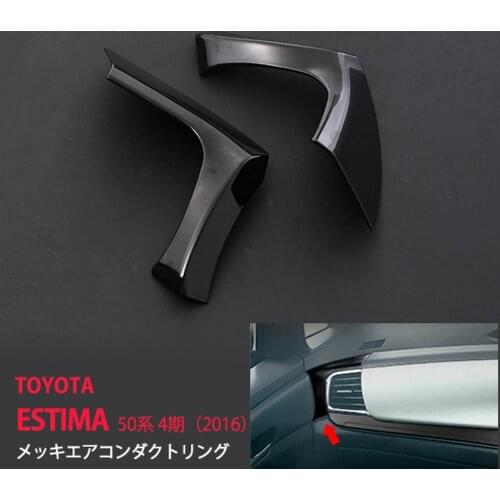 2pcs Accesories Car Auto for Toyota Estima 50 Stainless Steel Car Dash A/C Chrome Ring Automobiles Interior Parts Covers