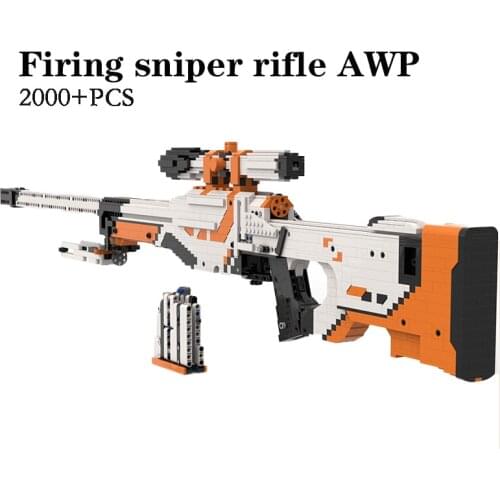 2000+PCS Kids Building Blocks Toys Gun AWP MOC Bricks Assembly Gun AWM Model Set Adult High Difficulty Sniper Rifle Toys
