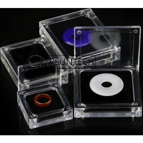 30pcs Clear Acrylic Square Rectangle Gem Gemstone Holder Beads Jewelry Display Boxes Wedding Diamond Storage Case Casket