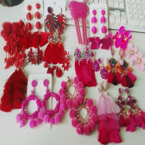 32 design Long Tassel pendent Earrings For Women Crystal Drop Earrings Fashion Statement wedding Jewelry Charm Fringed earrings