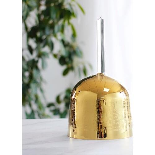 5.5" 24k gold with any design crystal singing handle bowl with F# or G or G# or A or A# musical note