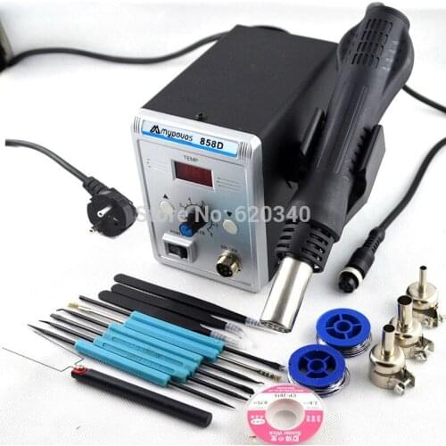 700W 858D ESD Soldering Station LED Digital Solder Iron desoldering station BGA Rework Solder Station Hot Air Gun tools set