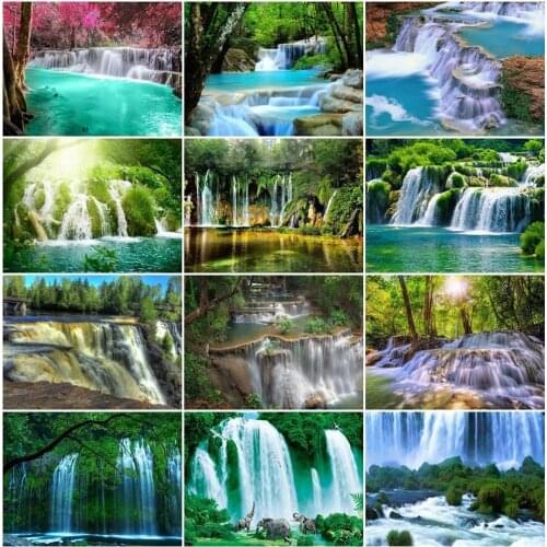 EverShine 5D Diamond Painting Landscape Diamond Embroidery Full Display Picture Of Rhinestones Full Square Waterfall Home Decor
