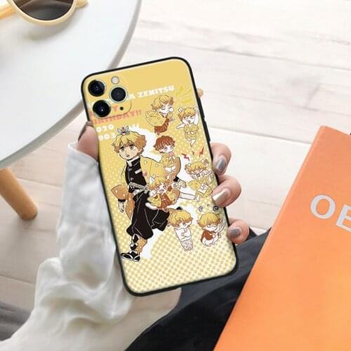 Anime Manga Zenitsu Agatsuma fanart silicone Phone Case FOR iPhone Se 6 6s 7 8 Plus X Xr Xs 11 12 Mini Pro Max Glass Cover Shell