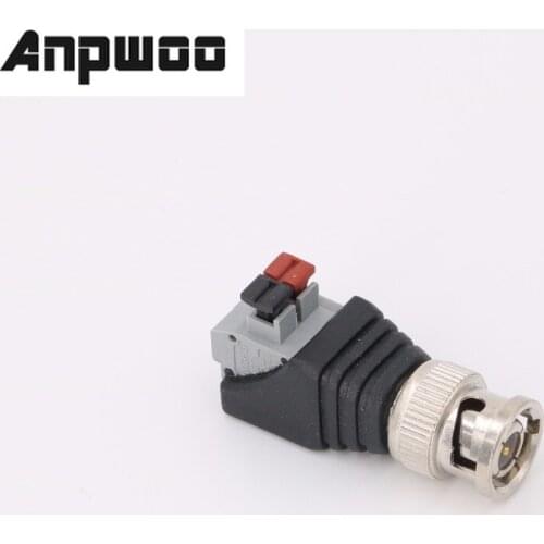 ANPWOO BNC Male Plug Push Fastening Type 12V Connector CCTV Cameras Socket Adapter System Accessories
