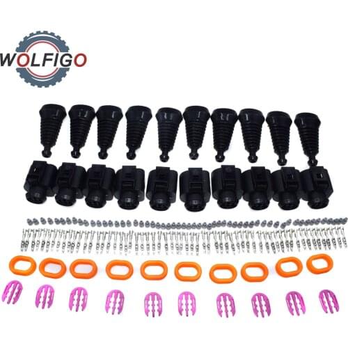 WOLFIGO Sensor Connector Pigtail Plug Set 1J0973713 Fit for VW Golf Beetle Jetta Passat Audi A4 A6 A8 Quattro S4 TT Q5 Q7