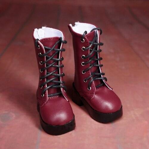 D01-P567 children handmade toy 1/3 1/4 Doll clothes BJD/SD doll props Accessories dark red Bandage booties 1 pair