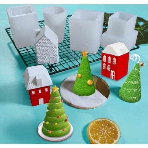 Christmas Trees Snowman Deer Fondant molds,candle moulds,sugar Craft tools,chocolate Mould