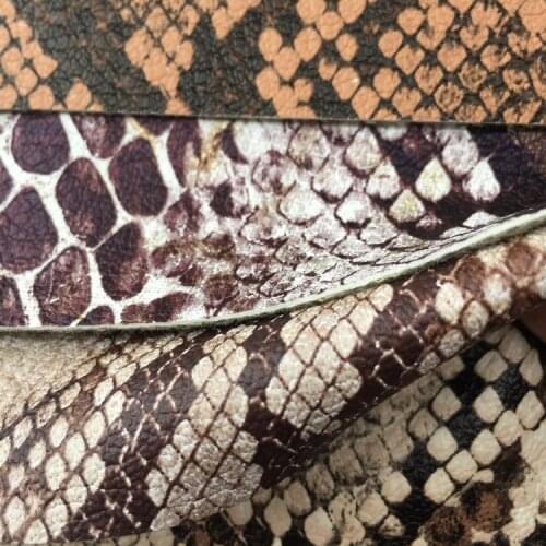 Synthetic PU snake Garment Washed leather material-S063