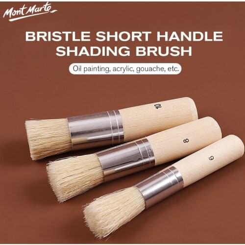 3Pcs/set Short Oil Paint Brushes Bristle Oil Acrylic Gouache Art Wall Painting brushes Lint-free Shading Brushes Art Supplies