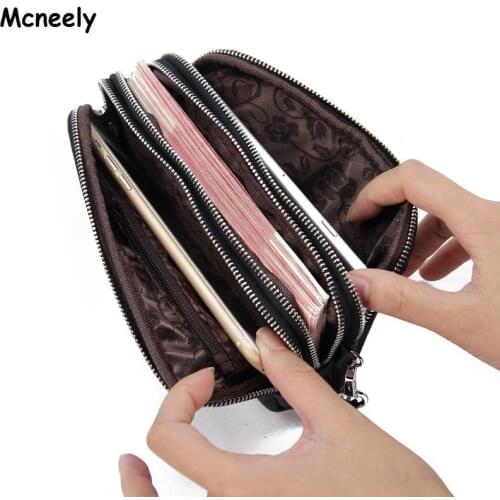 Fashion Women Wallet Luxury Brand Genuine Leather Long Clutch Wallet High Capacity Ladies Purse Girls Litchi Pattern Money Bag