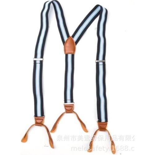 Printed leather elastic adjustable fashion strap British retro suit pants suspenders strap