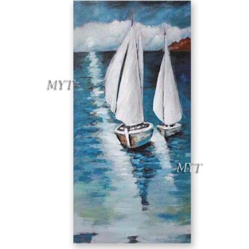 Beautiful Wall Painting Abstract Sailing Boat Ship Canvas 1 Panel Wall Art Paintings Picture Acrylic Artwork Piece Unframed