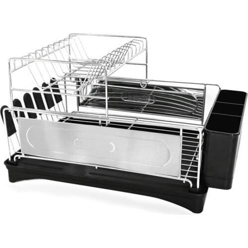 Kitchen stainless steel color dish rack storage double-layer dish drain rack detachable shelf tableware drain rack