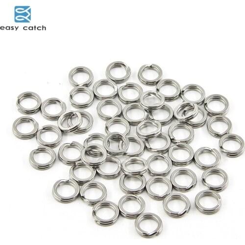 Easy Catch 150pcs/lot Double Ring Dual Fishing Hard Lure Bait Connector Stainless Steel Rings Fishing Connector