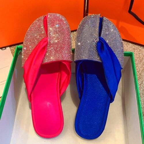 Summer Women Slippers Rhinestone Patent leather Shoes Soft Bottom Sandals Women Shoes Plus Size Open Shoes