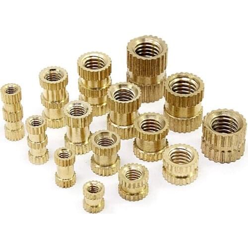 M2 M3 M4 M5 Female Thread Knurled Brass Threaded Insert Embedment Nut for 3D Printing Threaded Heat Set Inserts Retail