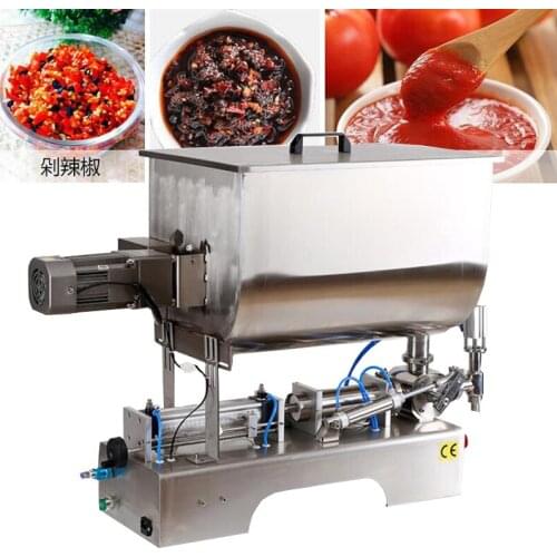 Single Head U Type Paste Filling Machine Pneumatic Milk Olive Oil Filling Machine 20W With Stirring Function