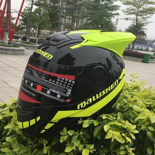 Malushen Motorcycle Casque Safety Adult Helmet In Winter Season Dot Approved Full Face Helmet Motorcross