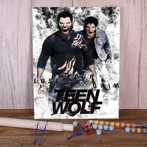 Teen Wolf Movie Coloring By Numbers Painting Kit Acrylic Paints 50*70 Painting On Canvas Wall Decoration Crafts Drawing