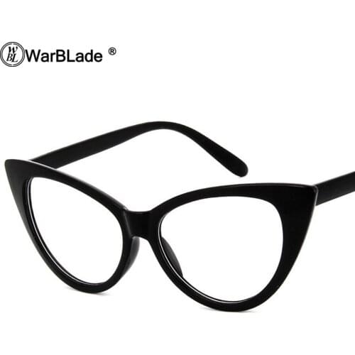 WarBLade Women Cat Eye Glasses Frames Cats Eye Clear Eyeglasses Ladies Spectacles Frame Retro Womens Glasses Brand Designer