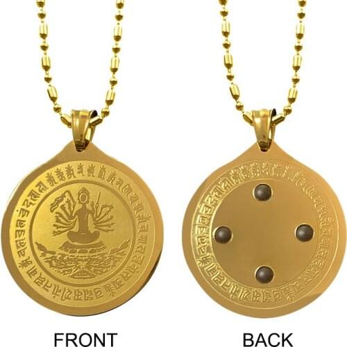 Volcanic Rock Health Necklaces High-end Stainless Steel Quantum Energy Stone Pendant Necklace Gift for Mens Jewelry