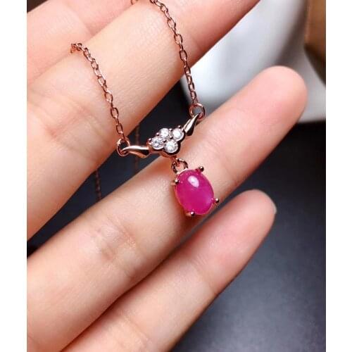 Ruby Pendant Natural And Real Ruby Necklace 925 sterling silver Fine jewelry Ruby Pendant