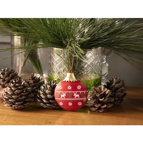 Happy New Year Pendant Accessory 6,5 X8,5Cm Red christmas decorations рождественские украшения