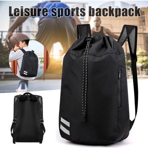 Unisex Sports Backpack Oxford Fabric Bucket Drawstring Waterproof Outdoor Soccer Football Basketball Backpack Bags &T8