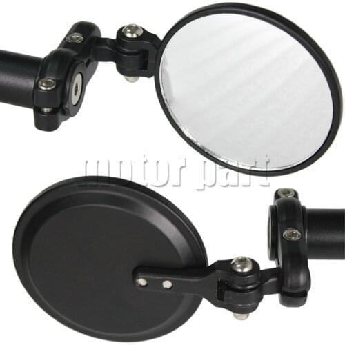 Universal 22mm 7/8" Handlebar Round Bar End Rear Mirrors Motorcycle Scooters Motorbike Rearview Side View Mirror Black Carbon