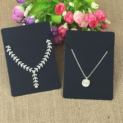 100pcs/lot Black Paper Blank Necklace Cards 12.5*9cm Jewelry Classic Accessories Display Card For ornament Accept Custom Logo