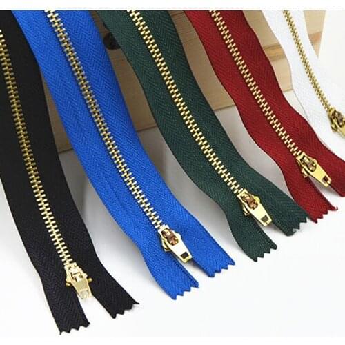 12 color brass material teeth DIY clothing sewing leather craft bag zipper 20pcs/lot wholesale 3