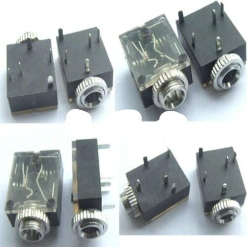 20pcs PCB Type Panel Mounting 5 Pins 3.5mm Stereo Jack Socket Audio Connector