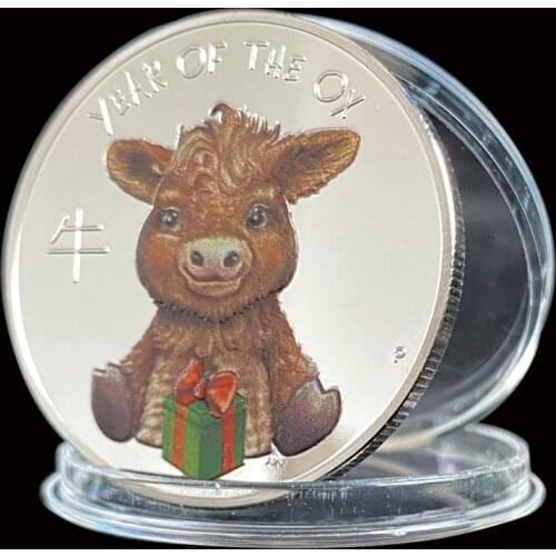 2021 YEAR Of The OX Silver Commemorative Metal Coin Elizabeth II For Collection